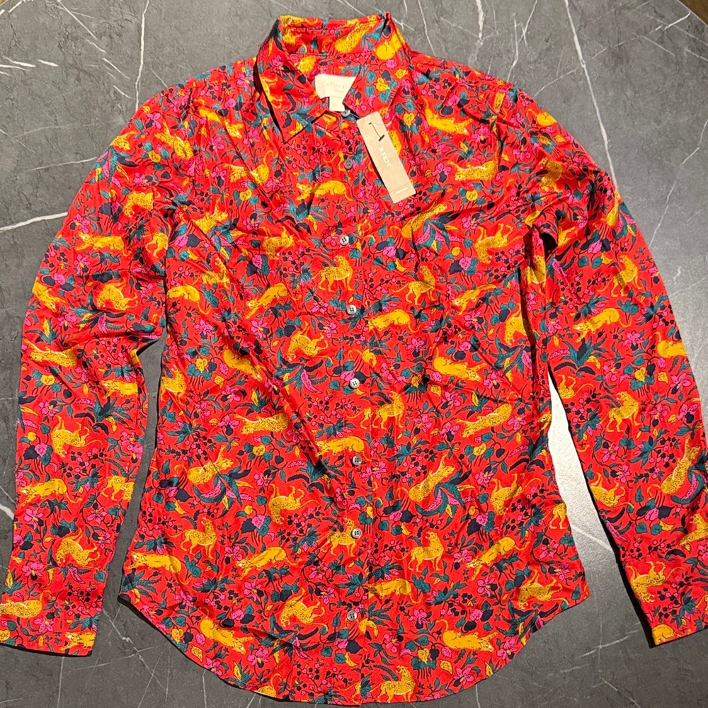 J. Crew silk button up shirt